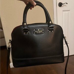 Kate Spade Black Satchel with pink interior accents